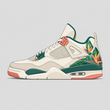 birds-of-paradise sneaker illustration