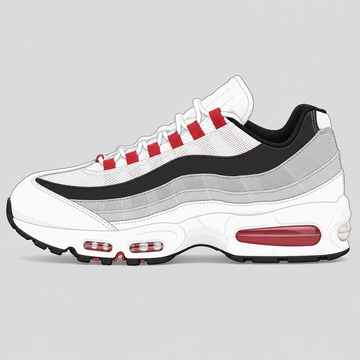 comet-red sneaker illustration